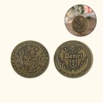 Personalised Brass Flip to Decide Name Decision Maker Coin with Birth Flower and Constellation Couple Gift
