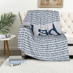 Repetición personalizada 1-15 nombres Suave manta de tiro Cumpleaños Día del Padre Regalo para el padre de familia