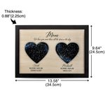 Panneau en Bois Gravé Personnalisé avec Texte Carte des Étoiles Art Mural Décoratif Cadeau Fête des Pères Fête des Mères pour Famille