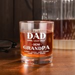 Personalised First Dad Now Grandpa 10oz Whisky Glass with Names Father's Day Birthday Gift for Him