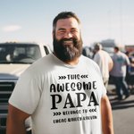 Gepersonaliseerd This Awesome Dad Belong to 100% Katoenen T-shirt met naam Vaderdag Verjaardagscadeau voor papa