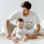 Biberon et chope de bière personnalisés T-shirt 100% coton et pyjama avec texte Cadeau d'anniversaire de la fête des pères pour le papa d'un enfant