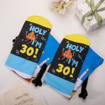 Personalised Colourful Cake Candle Holy I’m Magnetic Hand-holding Socks with Number Birthday Party Gift for Friend Family