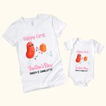 Gepersonaliseerd Happy First Farter's Day Potato 100% Katoenen Baby Onesie T-shirt met Naam Grappig Vaderdagcadeau voor Baby Nieuwe Vader