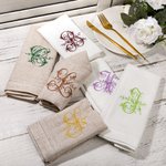 Personalised Monogram Linen Napkin with Embroidered Initial Mother's Day Wedding Gift for Her