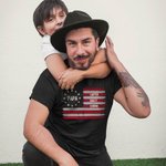 Camiseta personalizada Bandera Americana 100% Algodón con 1-8 Nombres Día del Padre Regalo de Cumpleaños para Papá