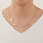 Personalised 1-3 Cute Paws Name Necklace with Letter Birthday Memorial Gift for Pet Lover