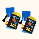 Personalised Colourful Cake Candle Holy I’m Magnetic Hand-holding Socks with Number Birthday Party Gift for Friend Family