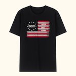 Camiseta personalizada Bandera Americana 100% Algodón con 1-8 Nombres Día del Padre Regalo de Cumpleaños para Papá