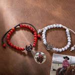 Herradura personalizada Pulsera de cuentas de proyección de fotos con Te quiero en 100 idiomas Cumpleaños Aniversario Regalo para los amantes de los caballos