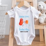 Gepersonaliseerd Happy First Farter's Day Potato 100% Katoenen Baby Onesie T-shirt met Naam Grappig Vaderdagcadeau voor Baby Nieuwe Vader