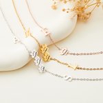 Personalised 1-3 Cute Paws Name Necklace with Letter Birthday Memorial Gift for Pet Lover