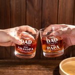 Personalised First Dad Now Grandpa 10oz Whisky Glass with Names Father's Day Birthday Gift for Him