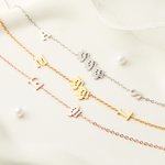 Personalised 1-3 Cute Paws Name Necklace with Letter Birthday Memorial Gift for Pet Lover