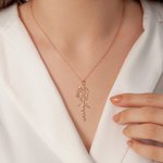 Collar personalizado con nombre y signo del zodiaco joya minimalista de astrología regalo de cumpleaños o Día de la Madre para mujer y niña