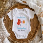 Gepersonaliseerd Happy First Farter's Day Potato 100% Katoenen Baby Onesie T-shirt met Naam Grappig Vaderdagcadeau voor Baby Nieuwe Vader