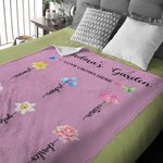 Personalizada 1-13 Flores de Nacimiento El Amor Crece Aquí Manta Suave con Nombres Día de la Madre para Mamá Abuela