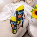 Personalised Colourful Cake Candle Holy I’m Magnetic Hand-holding Socks with Number Birthday Party Gift for Friend Family