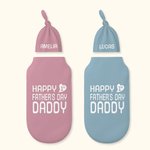 Personalized Happy First Father’s Day 100% Cotton Sleep Sack and Hat Swaddle Set with Name Father's Day Newborn Gift for Baby