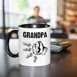 Taza de cerámica personalizada Fist Bump Daddy Team 11oz con título y 1-16 nombres Día del Padre Regalo de cumpleaños para papá Abuelo