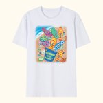 Personalized Beach Buddies Slipper 100% Cotton T-shirt with 1-8 Names Mother's Day Father's Day Gift for Family