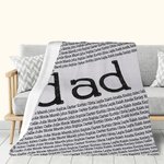 Repetición personalizada 1-15 nombres Suave manta de tiro Cumpleaños Día del Padre Regalo para el padre de familia