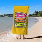 Personalised Multicolour Quick Dry Super Absorbent Dalmatian Dots Beach Towel with Rainbow Name Summer Vacation Accessory Bridesmaid Party Gift for Her