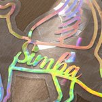 Personalizzato olografico senza traccia di gatto cane silhouette arcobaleno Prisma finestra Cling con nome Memorial regalo di compleanno per gli amanti degli animali domestici