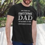 Gepersonaliseerd This Awesome Dad Belong to 100% Katoenen T-shirt met naam Vaderdag Verjaardagscadeau voor papa