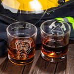 Verre à Whisky Personnalisé avec Nom et Texte pour Pompier Cadeau d'Anniversaire et de Retraite pour Pompier