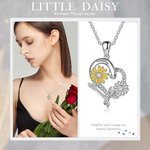 Personalized Colourful Enamel Birth Flower Heart Necklace with Engraved Name Birthday Mother's Day Gift for Her