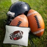 Gepersonaliseerde Pickleball Voetbal Basketbal Sport Canvas Make-up tas met naam en rits Verjaardagscadeau voor Ball Lover Coach