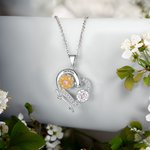 Personalized Colourful Enamel Birth Flower Heart Necklace with Engraved Name Birthday Mother's Day Gift for Her