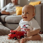 Personalized I'm Going Firefighting With Daddy 100% Cotton Baby Bodysuit with Nickname Birthday Father's Day Gift for Baby