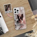 Coque en TPU pour iPhone Personnalisée avec Nom et Photo de l'Animal Cadeau d'Anniversaire pour les Amoureux des Chiens des Chats