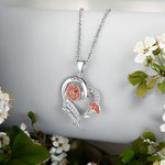 Personalized Colourful Enamel Birth Flower Heart Necklace with Engraved Name Birthday Mother's Day Gift for Her