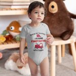 Personalized I'm Going Firefighting With Daddy 100% Cotton Baby Bodysuit with Nickname Birthday Father's Day Gift for Baby