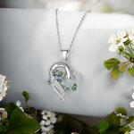 Personalized Colourful Enamel Birth Flower Heart Necklace with Engraved Name Birthday Mother's Day Gift for Her