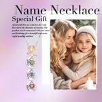 Collier de fleurs de roses personnalisées avec 2-5 pierres de naissance en forme de coeur et des noms gravés Cadeau d'anniversaire et de fête des mère