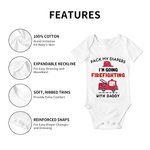 Personalized I'm Going Firefighting With Daddy 100% Cotton Baby Bodysuit with Nickname Birthday Father's Day Gift for Baby