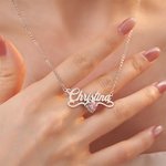 Gepersonaliseerde minimalistische naamketting met hart geboortesteen sierlijke sieraden verjaardag verjaardagscadeau voor vrouwen