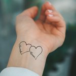 Tatouage Temporaire Imperméable Personnalisé avec 1-5 Noms Motif de Coeurs Cadeau de Soirée Fête des Pères pour Famille Ami Couple
