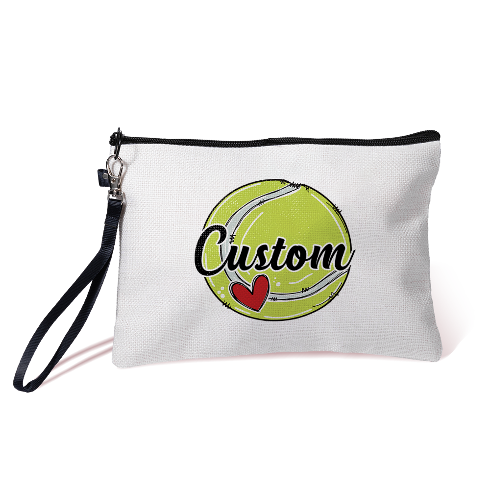 Sac Cosmétique Personnalisé avec Pickleball Football Basketball et Nom Cadeau pour Entraîneur Amateur du Sport