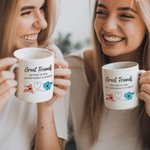 Tasse en Céramique 330ml/450ml Personnalisée avec Noms et États Cadeau d'Amitié pour la Famille et les Amis