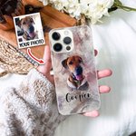 Coque en TPU pour iPhone Personnalisée avec Nom et Photo de l'Animal Cadeau d'Anniversaire pour les Amoureux des Chiens des Chats