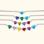 Collana personalizzata con stella a forma di cuore 1-6 pietre di nascita Festa della mamma Regalo di compleanno per lei