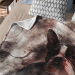 Personalisierte Aquarell Haustier Porträt Foto weiche Decke mit Namen Memorial Geburtstag Geschenk für Tierliebhaber Besitzer