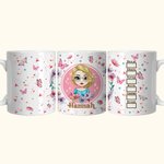 Personalised Pink Flower Butterfly 11oz 15oz White Ceramic Mug with Name Birthday Funny Gift for Woman