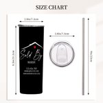 Personalized Multi-color Real Estate 20oz Name Tumbler with Website Email Business Gift for Estate Agent