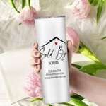 Personalized Multi-color Real Estate 20oz Name Tumbler with Website Email Business Gift for Estate Agent
